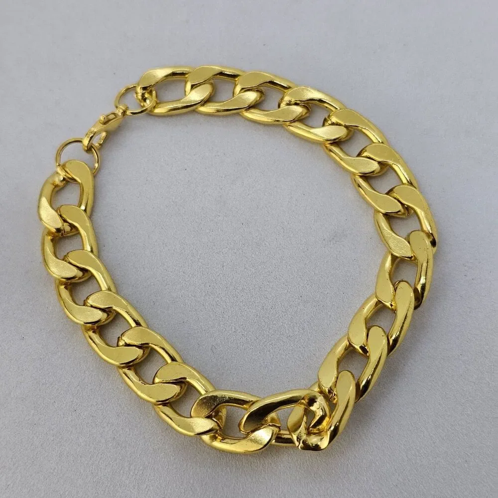 Men's Watch Bracelet‎ Set 43MM Black Dial Date Gold Bracelet Band 8